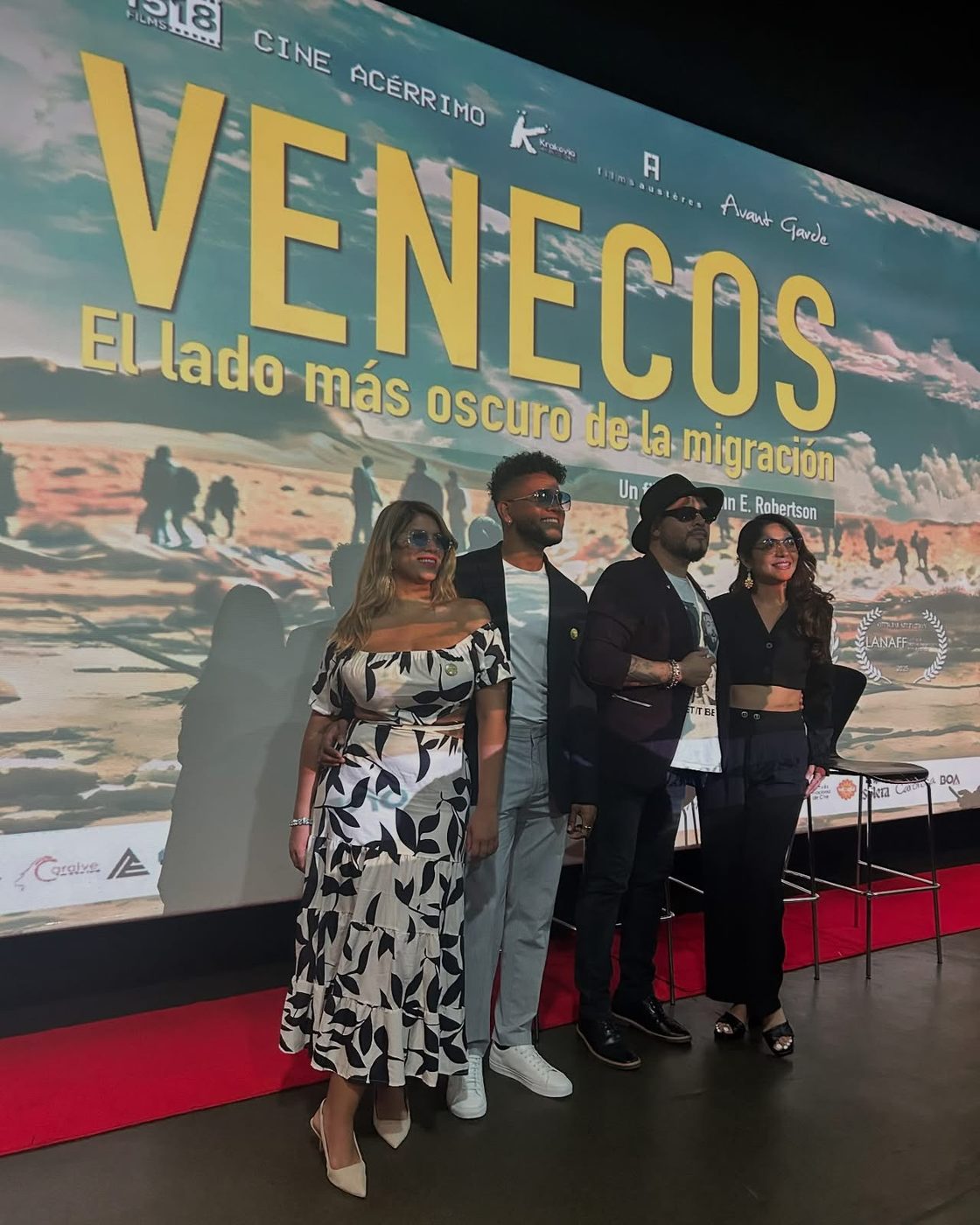 Katherine Rivas en el estreno de la película Venecos